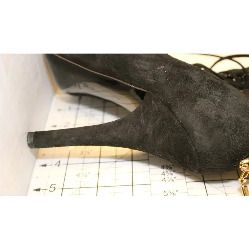 Sale❗️Dolce & Gabbana Italy Made Suede Mesh Peep Toe Stiletto Ankle Boots - Picture 13 of 16